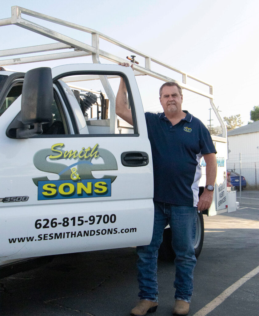 Craig Smith, owner, S.E. Smith & Sons, diesel truck and trailer repair, Azusa, CA.